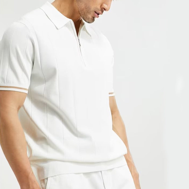 Polo à Manches Courtes Zippé