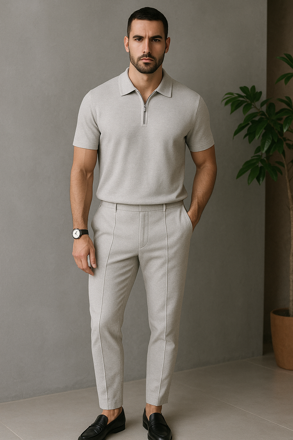 Ensemble Polo Zippé & Pantalon