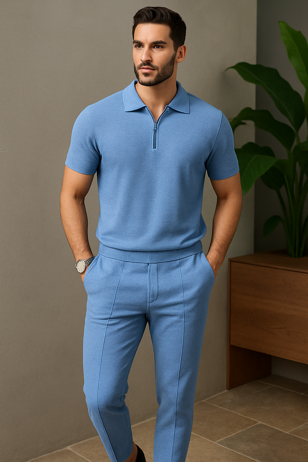Ensemble Polo Zippé & Pantalon