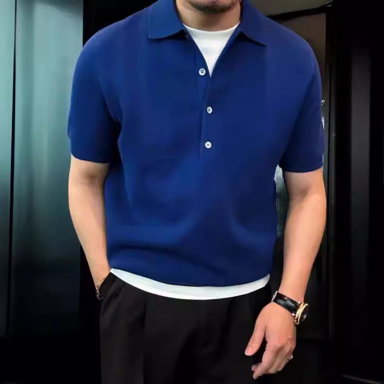 Polo uni à col polo pour homme,