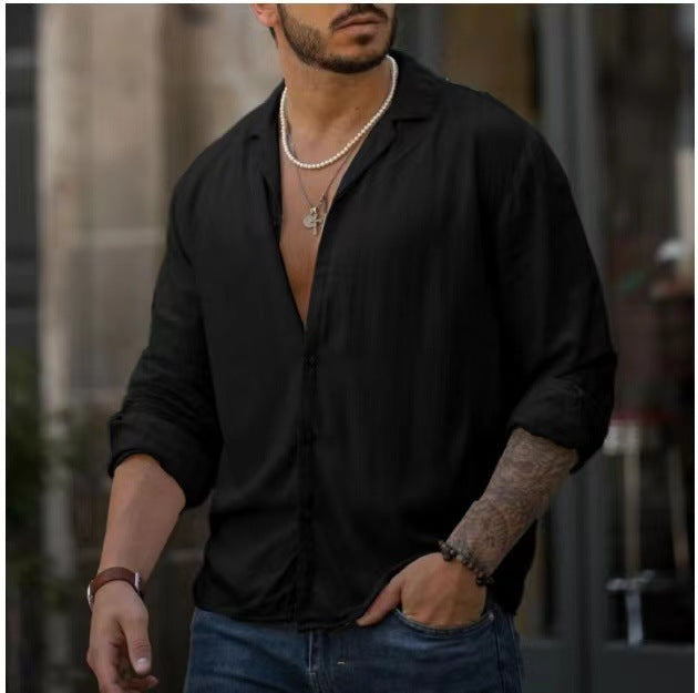 Chemise ample à manches longues tendance