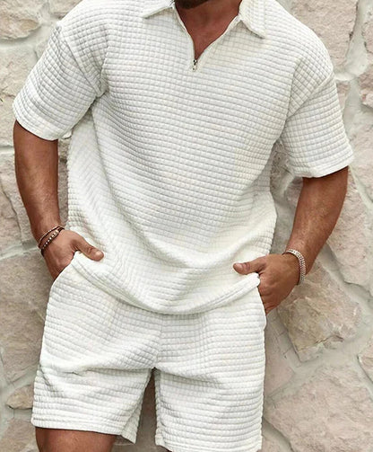 Ensemble Estival Homme à Motif Carreaux