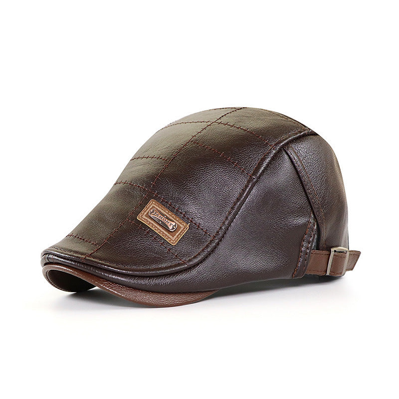 Béret rétro en cuir