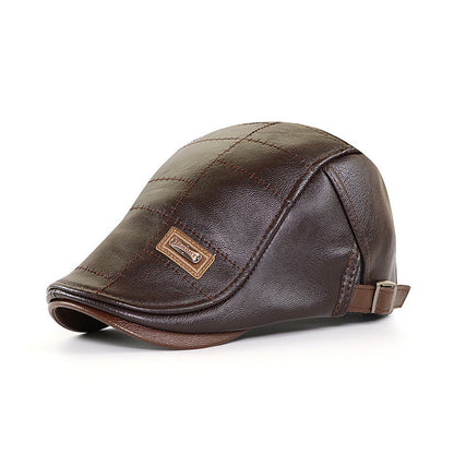 Béret rétro en cuir