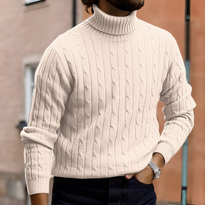 Pull décontracté à col roulé pour homme