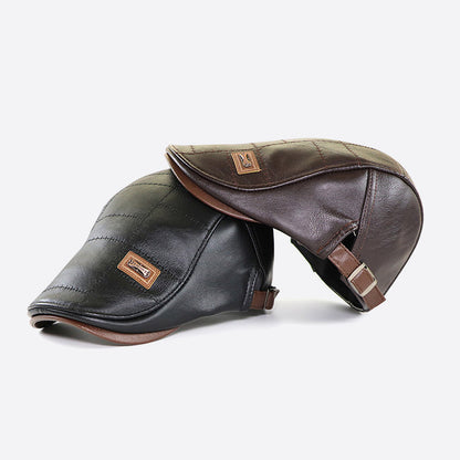 Béret rétro en cuir