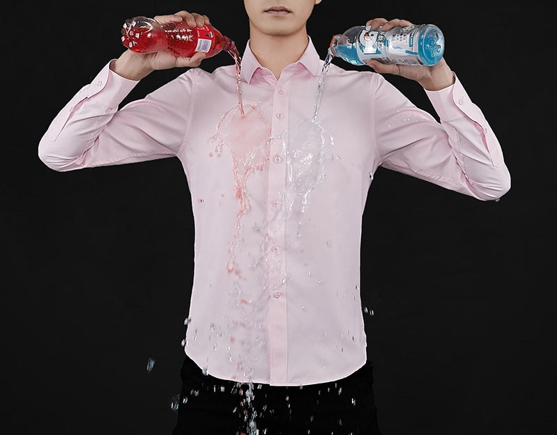 Chemise à manches longues de couleur unie pour homme