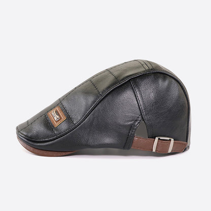 Béret rétro en cuir
