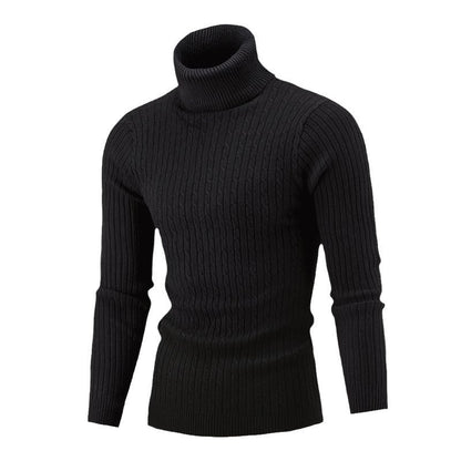 Pull décontracté à col roulé pour homme