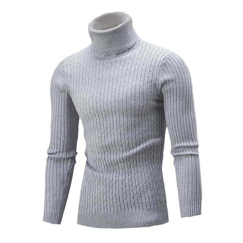 Pull décontracté à col roulé pour homme