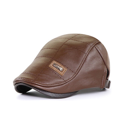 Béret rétro en cuir