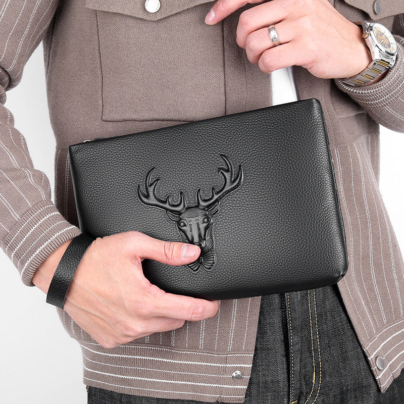Pochette Homme en Cuir Pleine Fleur