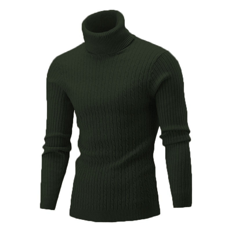 Pull décontracté à col roulé pour homme