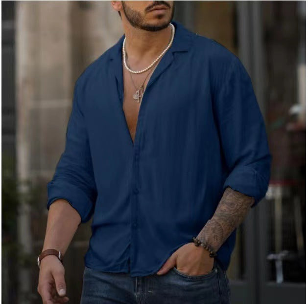 Chemise ample à manches longues tendance