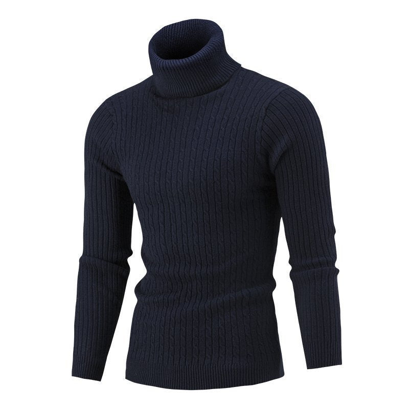 Pull décontracté à col roulé pour homme