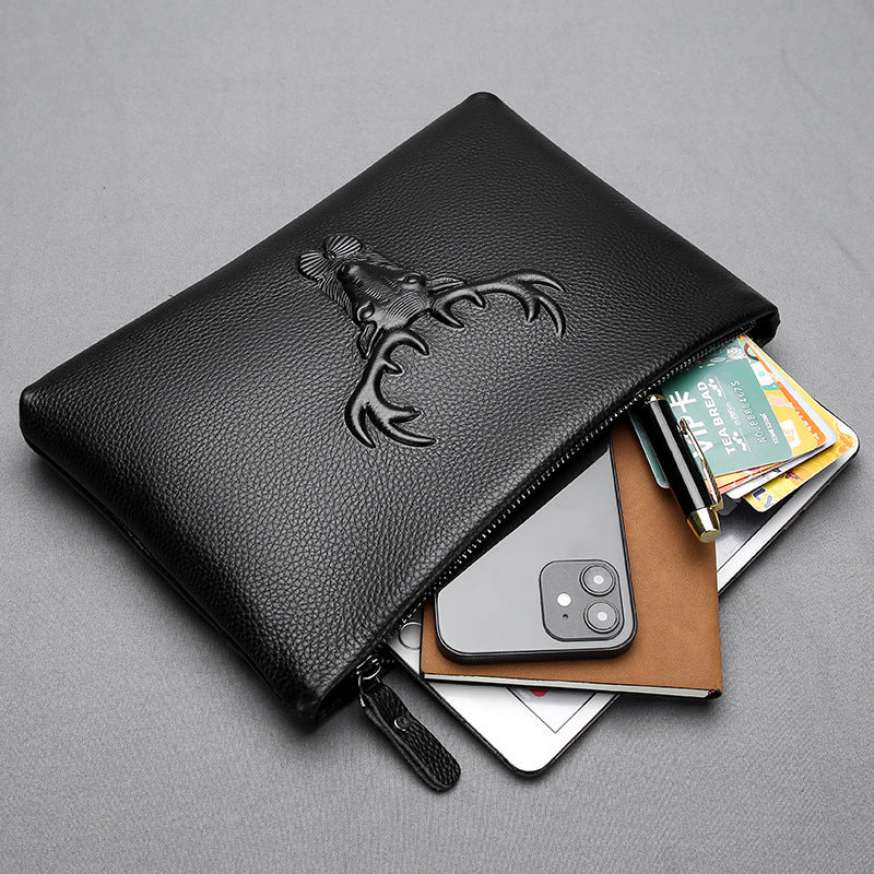 Pochette Homme en Cuir Pleine Fleur