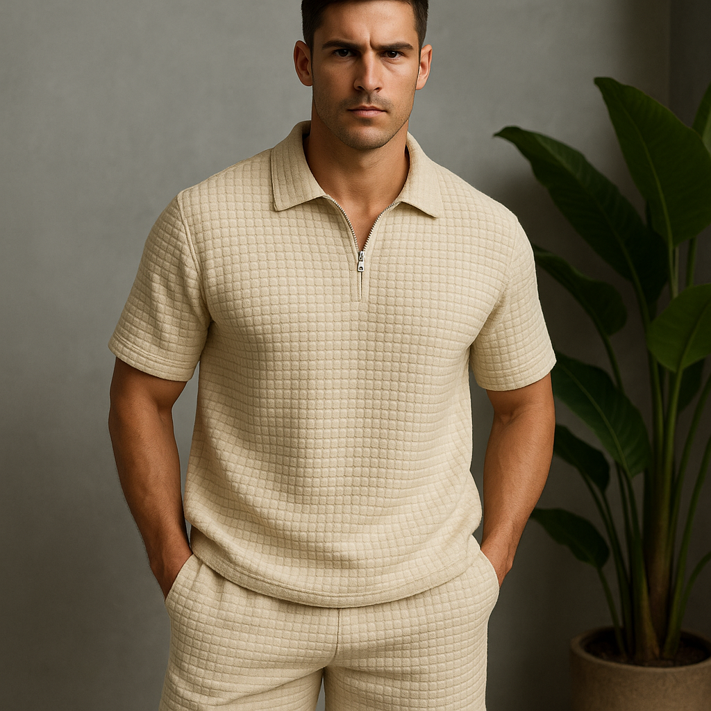 Ensemble Estival Homme à Motif Carreaux