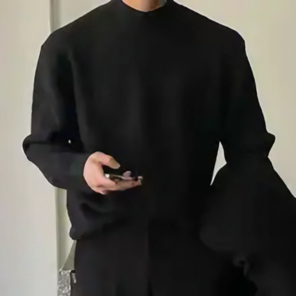 Pull Monochrome à Manches Longues pour Homme