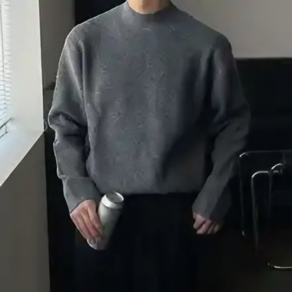 Pull Monochrome à Manches Longues pour Homme