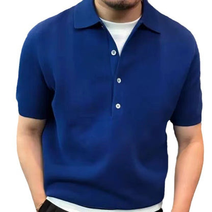 Polo uni à col polo pour homme,