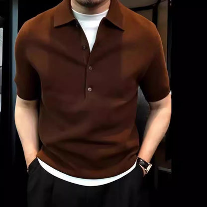 Polo uni à col polo pour homme,