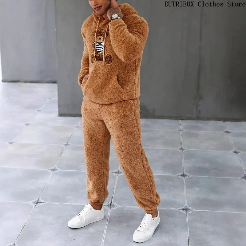 Personalized Fashion Bear Hoodie Pants Set