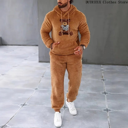 Personalized Fashion Bear Hoodie Pants Set