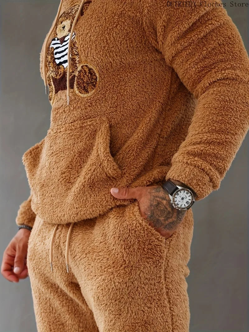 Personalized Fashion Bear Hoodie Pants Set