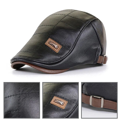 Béret rétro en cuir