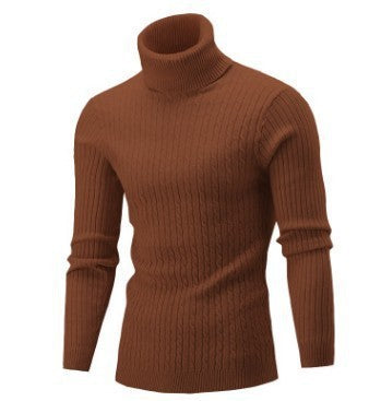 Pull décontracté à col roulé pour homme