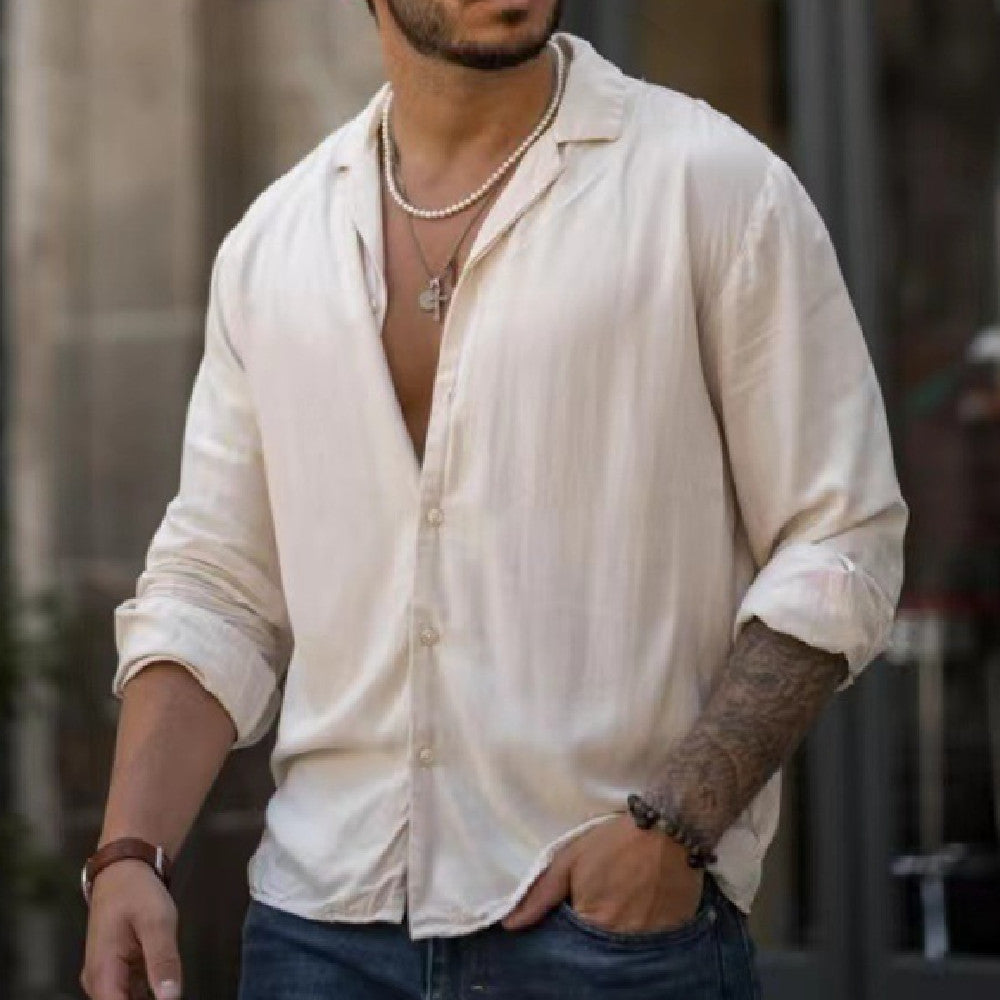 Chemise ample à manches longues tendance
