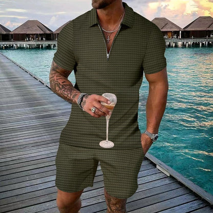 Ensemble Estival Homme à Motif Carreaux